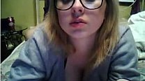 Busty teen girl fingering pussy on cam