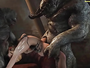Massive 3D Animation Compilation involving Monster that roughly destroy game girls