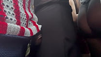 Mature MILF rubs ass on young BBC outside