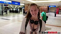 Young babe banged by devious BBC facial